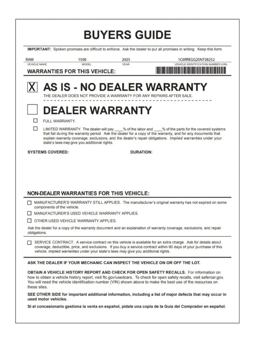 2025 RAM 1500 Tradesman