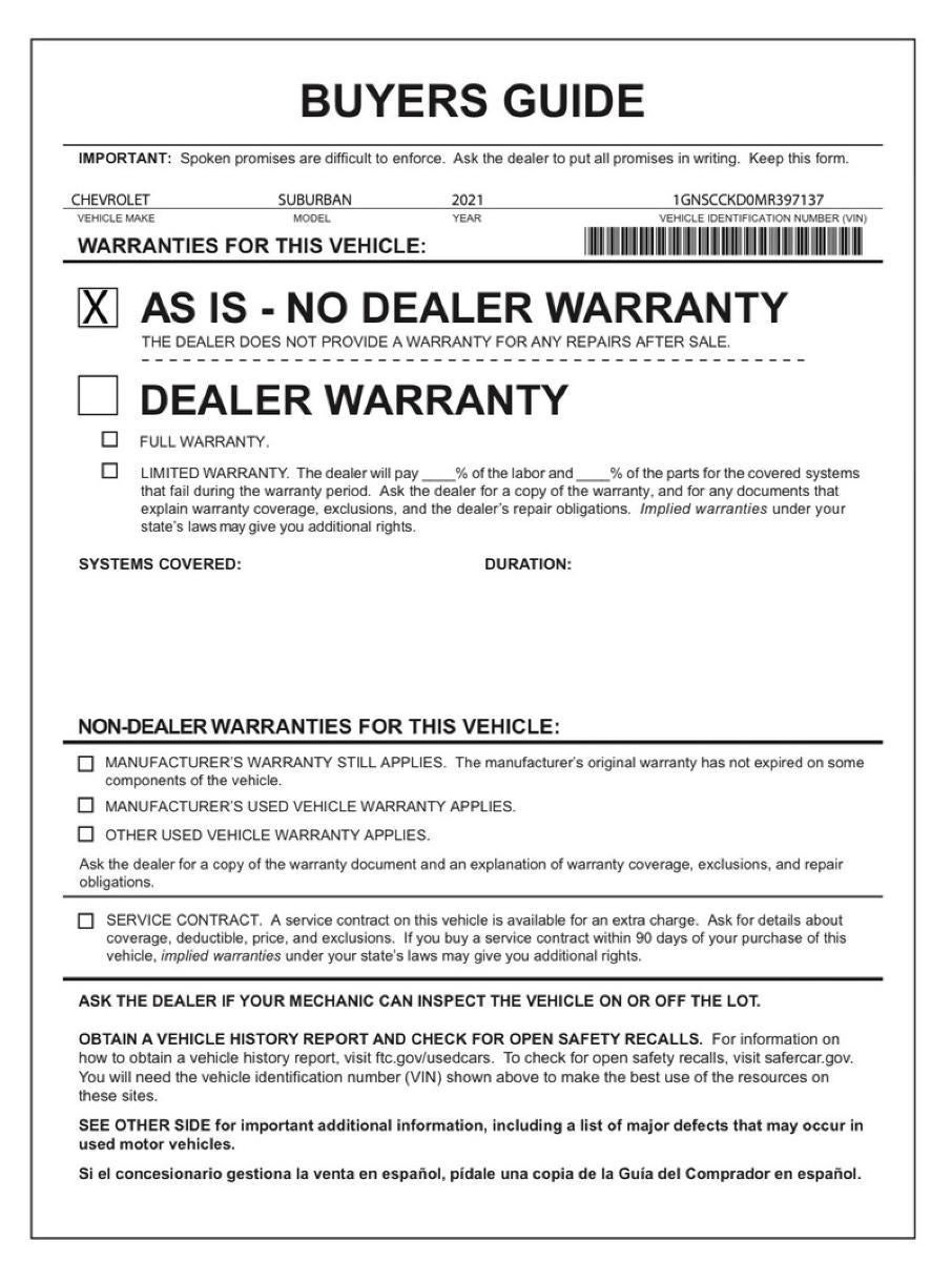 2021 Chevrolet Suburban LT