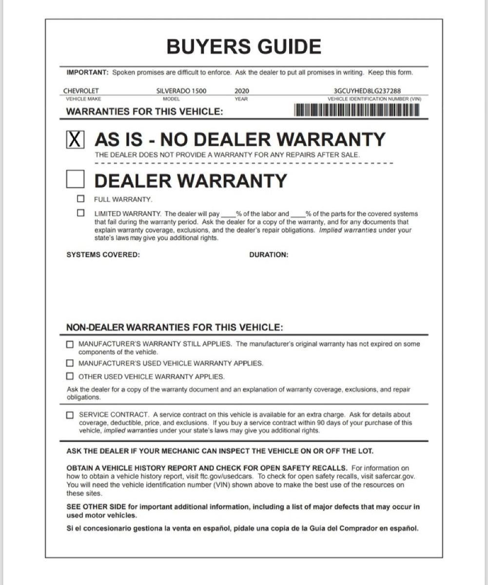 2020 Chevrolet Silverado 1500 High Country