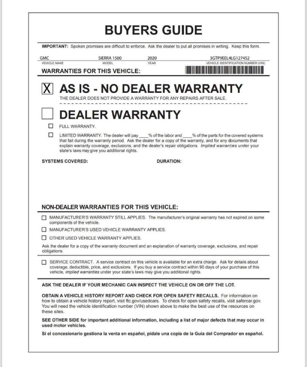 2020 GMC Sierra 1500 AT4