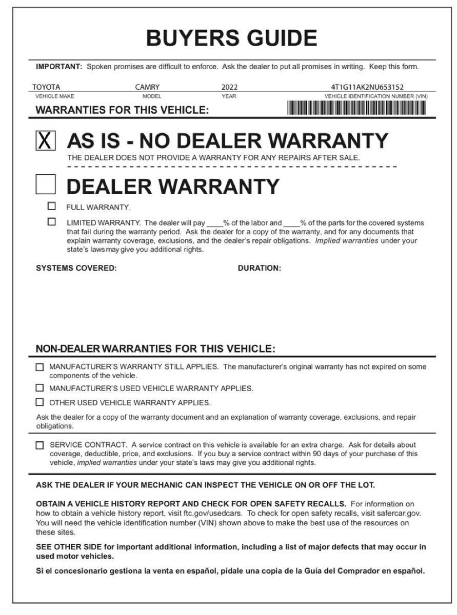 2022 Toyota Camry SE