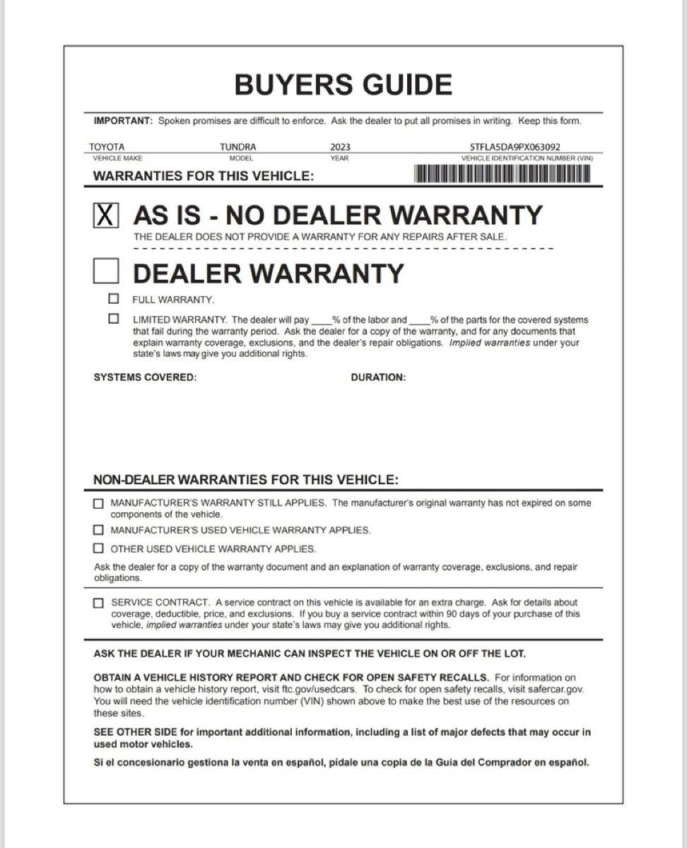 2023 Toyota Tundra 4WD SR5
