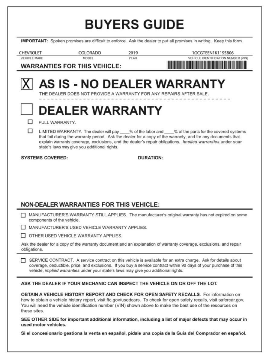 2019 Chevrolet Colorado 4WD ZR2