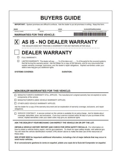 2024 BMW X3 sDrive30i